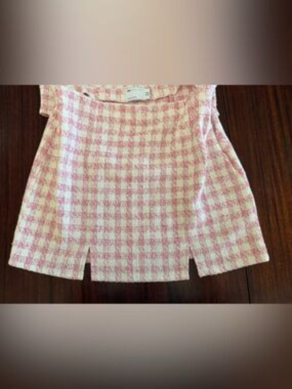 ASOS DESIGN Pink Gingham Co-Ord Set Crop Top Mini Skirt Size 10 - Picture 4 of 12